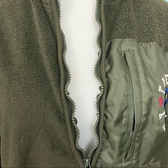 Vintage Y2K Green Looney Toons Tweety Bird Half Zip Pullover Fleece S - Picture 2 of 9